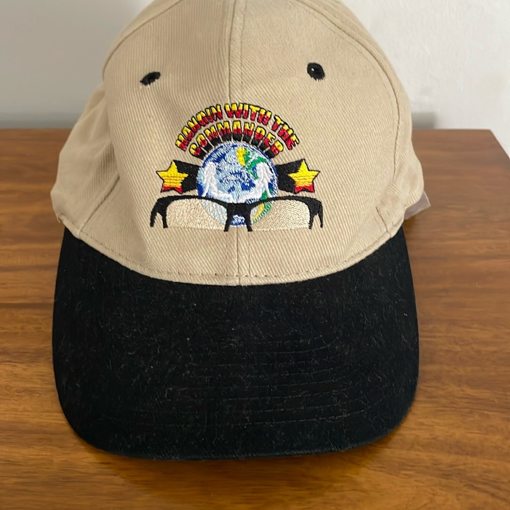 New, never worn, hanging with the commander baseball hat, one size.